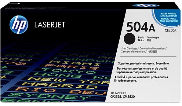 Original HP 504A (CE250A) Color LJet CM3530 MFP/CP 3525 Print Cartridge - Black