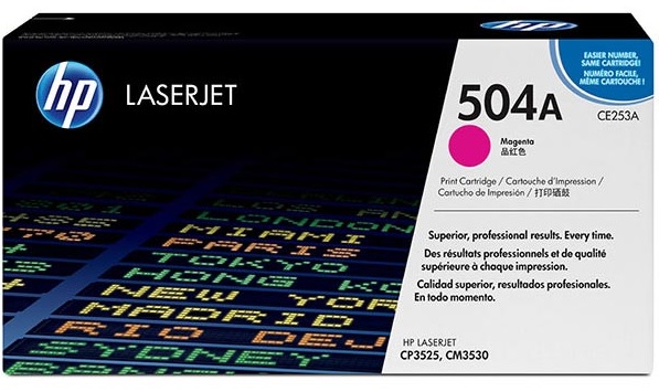 Original HP 504A (CE253A) Color LJet CM3530 MFP/CP3525 Print Cartridge - Magenta