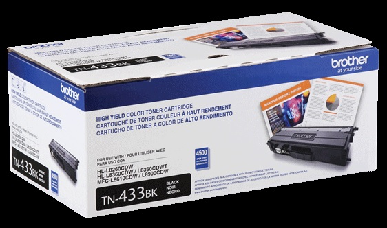 Original Brother TN-433 High Yield Toner Cartridge - Black