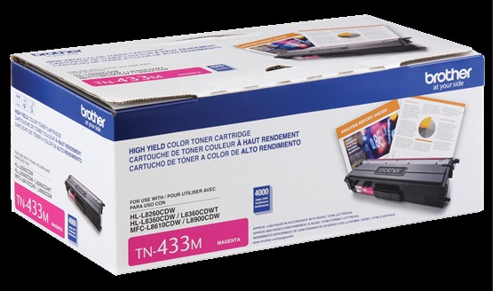 Original Brother TN-433 High Yield Toner Cartridge - Magenta